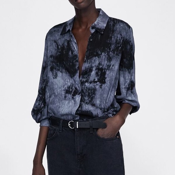 Zara | Tops | Zara Tye Dye Button Down Blouse | Poshmark
